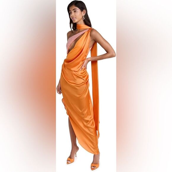 NWT BAOBAB Collection Asaka Maxi Dress in Gavea Tangerine Orange - Picture 2 of 14